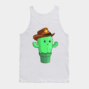 A cartoon sheriff cactus Tank Top